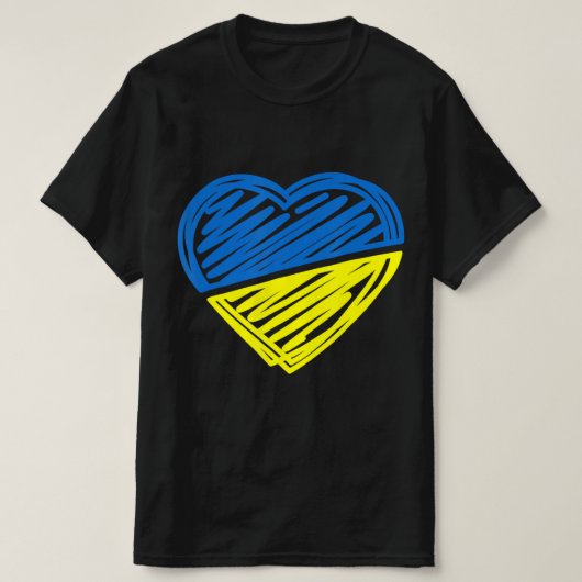 Heart Oekraïne Ik sta voor Oekraïense vlag T-shirt (Design voorkant)