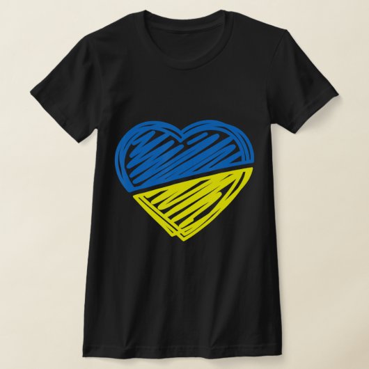 Heart Oekraïne Ik sta voor Oekraïense vlag T-shirt (Laagn)