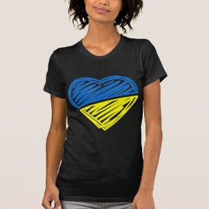 Heart Oekraïne Ik sta voor Oekraïense vlag T-shirt