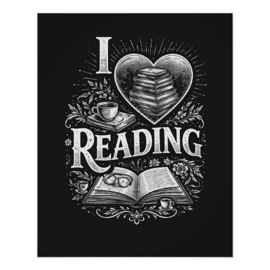 Heart of a Book Lover Perfect Poster (Voorkant)