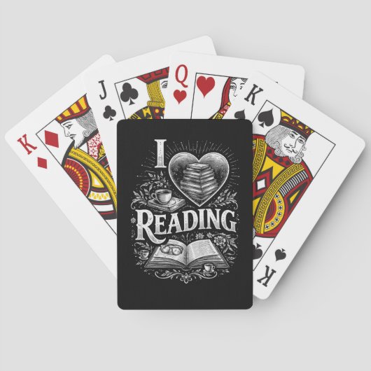 Heart of a Book Lover Pokerkaarten (Achterkant)