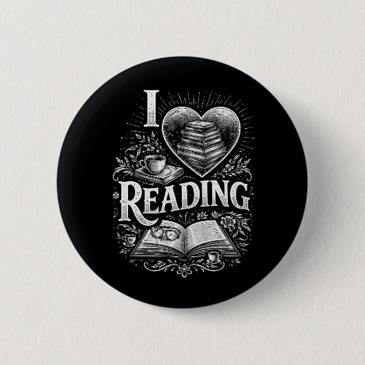 Heart of a Book Lover Ronde Button 5,7 Cm (Voorkant)