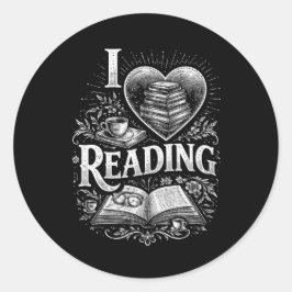 Heart of a Book Lover Ronde Sticker