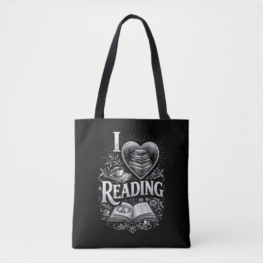 Heart of a Book Lover Tote Bag (Voorkant)
