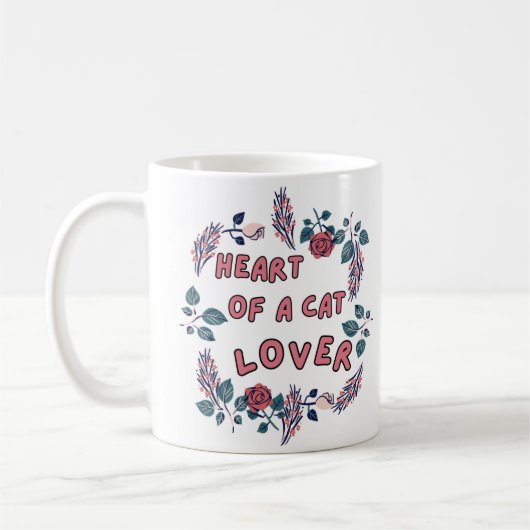 Heart of a Cat Lover Mug Koffiemok (Links)