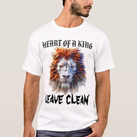 Heart of a King – Lion Strength T-shirt T-shirts (Voorkant)