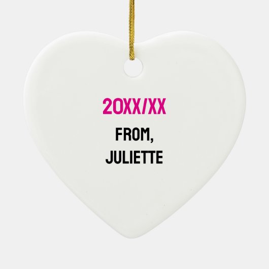 Heart of a Teacher Gift Pink Black Script Keramisch Ornament (Achterkant)