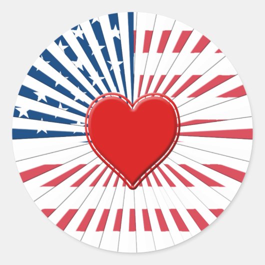 Heart of America Ronde Sticker (Voorkant)