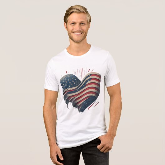 Heart of America Tri-Blend Shirt (Voorkant volledig)