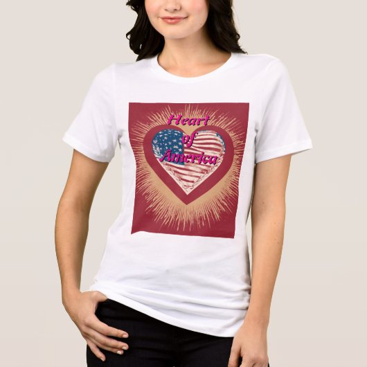 Heart of America Tri-Blend Shirt (Voorkant)