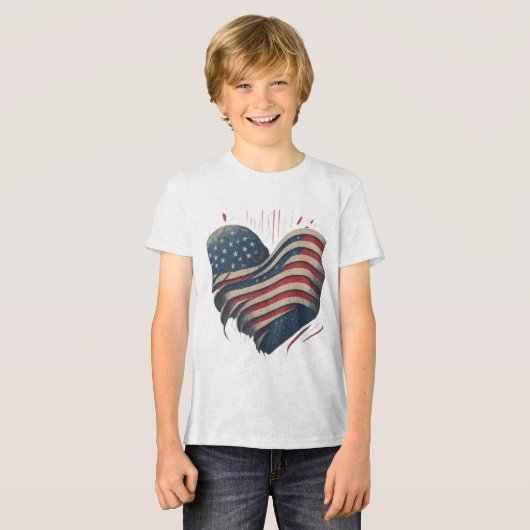 Heart of America Tri-Blend Shirt (Voorkant volledig)