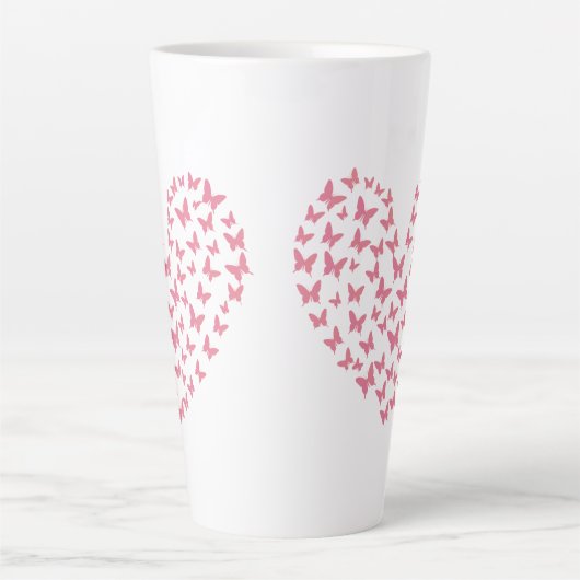 Heart of Capricious Butterflies Latte Mok (Voorkant)