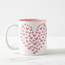 Heart of Capricious Butterflies Tweekleurige Koffiemok