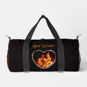 Heart of Fire Blazing Flames Fotografisch Zwart Plunjezak (Voorkant)