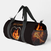 Heart of Fire Blazing Flames Fotografisch Zwart Plunjezak (Rechterhoek)