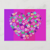 Heart of Flowers - Red de datum Aankondigingskaart (Voorkant)