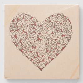 Heart of Flowers Stone Coaster Stenen Onderzetter