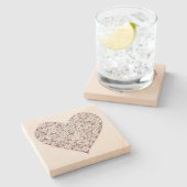 Heart of Flowers Stone Coaster Stenen Onderzetter (Zijkant)