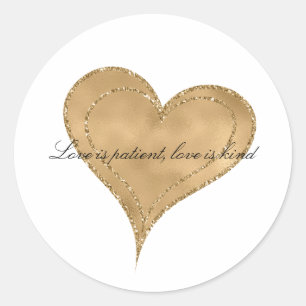 Heart of Gold Glam Glitter Ronde Sticker