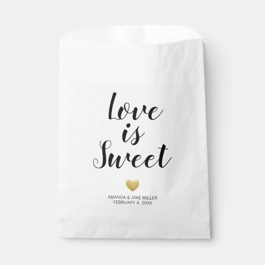 Heart of Gold Love is Sweet Favor Bag Bedankzakje (Voorkant)