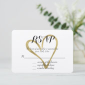 Heart of Gold RSVP Kaartje (Staand voorkant)
