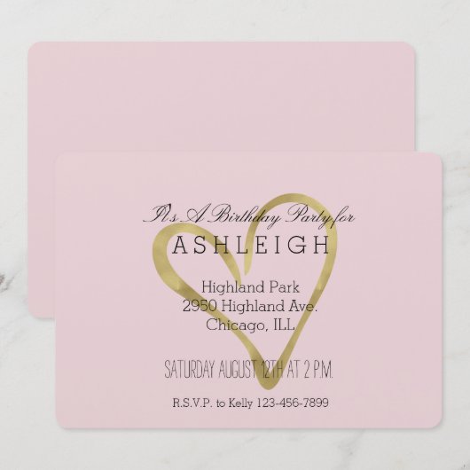 Heart of Gold verjaardag Kaart (Voorkant / Achterkant)