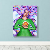 Heart of Healing 3 van Rita Loyd Canvas Afdruk (Insitu (Houten vloer))