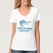 Heart of Herbs Herbal School Logo V-Neck T-shirt (Voorkant)