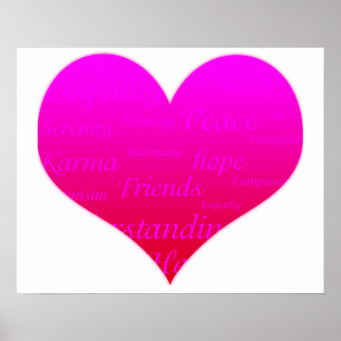 Heart of Hope Pink Motivatie Poster