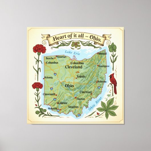 Heart of It All — Ohio Boards Canvas Afdruk (Voorkant)