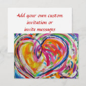 Heart of Joy Custom Small Invitations Kaart (Voorkant / Achterkant)