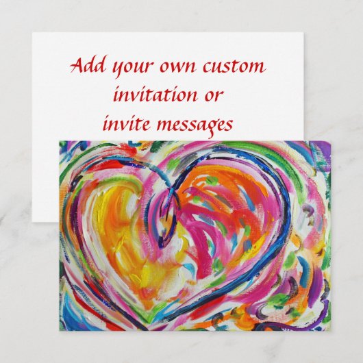 Heart of Joy Custom Small Invitations Kaart (Voorkant / Achterkant)