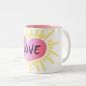 Heart of love koffiebeker tweekleurige koffiemok (Voorkant rechts)