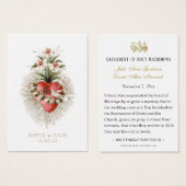 Heart of Mary Catholic Wedding Prayer Card Visitekaartje (Voorkant /achterkant)