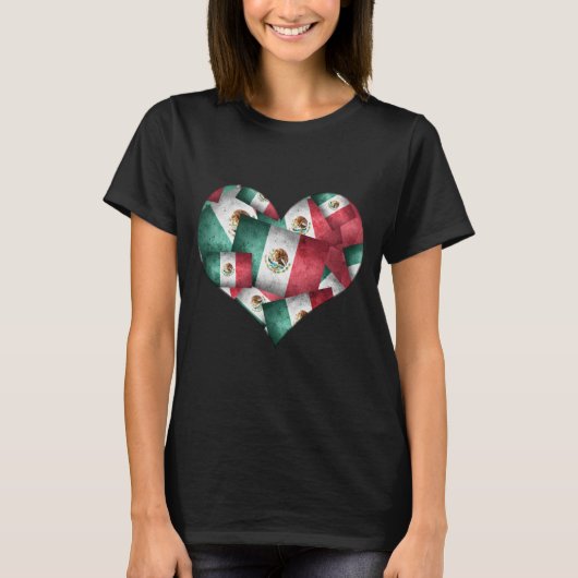 Heart of Mexican Flags T-shirt (Voorkant)