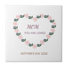Heart of Peonies Mom Love Message Tegeltje