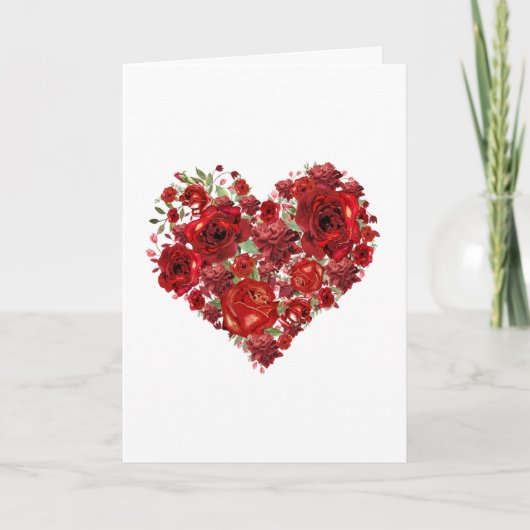 Heart of roses Tarjeta de agradecimiento plegada Bedankkaart (Voorkant)