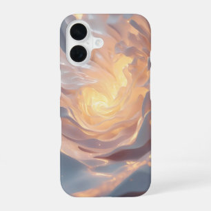 Heart of Summer – Glowing Abstract Blue & Gold Pho iPhone 16 Hoesje