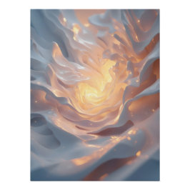 Heart of Summer – Luminous Abstract Blue & Gold Perfect Poster
