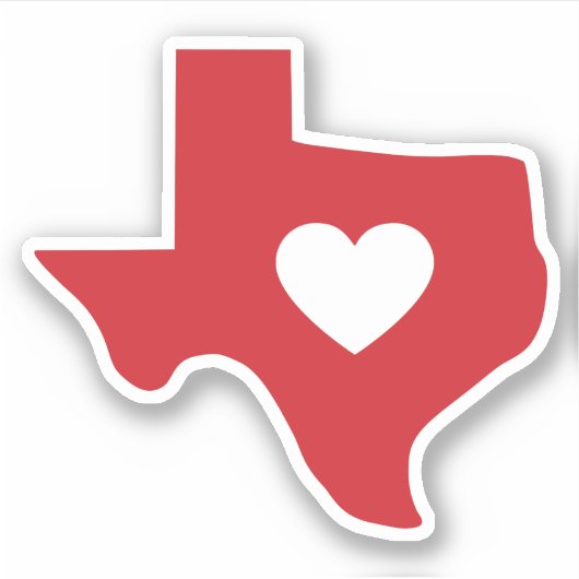 Heart of Texas State  Die Cut Sticker (Voorkant)