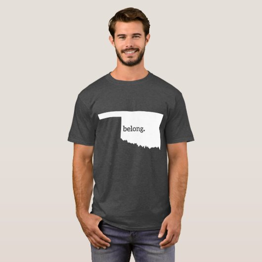 Heart Oklahoma Belong State Map T-shirt (Voorkant volledig)