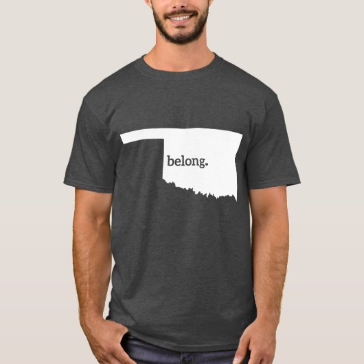 Heart Oklahoma Belong State Map T-shirt (Voorkant)