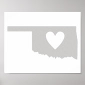 Heart Oklahoma staatssilhouette Poster (Voorkant)