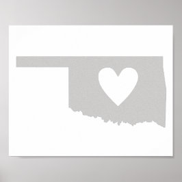 Heart Oklahoma staatssilhouette Poster