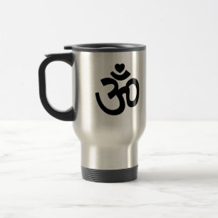 Heart Om Sign - Yoga Travel Mug Reisbeker