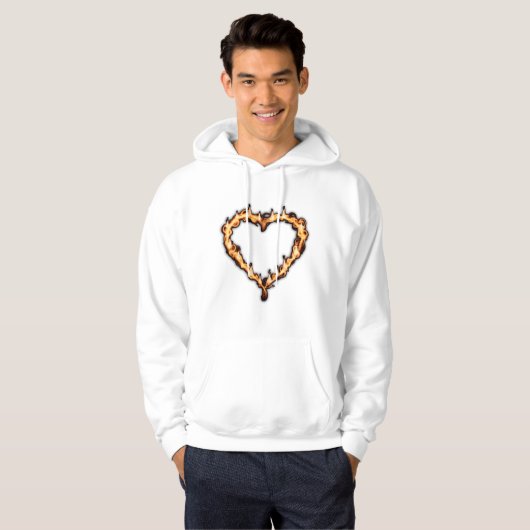 Heart On Fire Mannen Hoodie (Voorkant volledig)