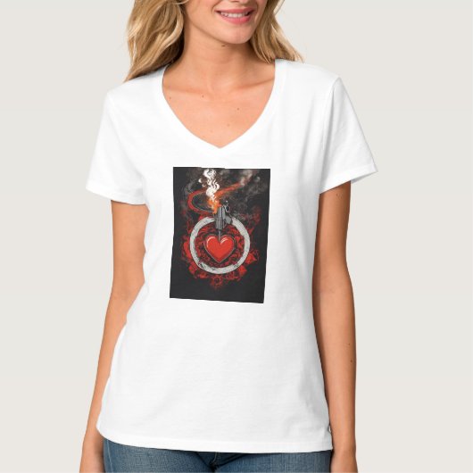 Heart On Fire - Passionate Love Graphic T-shirt (Voorkant)