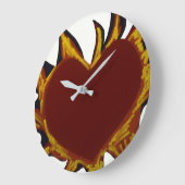 Heart on Fire Round Clock Grote Klok (Hoek)