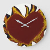 Heart on Fire Round Clock Grote Klok (Voorkant)