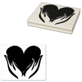 Heart on Fire Rubber Art Stamp Rubberstempel (Gestempeld)